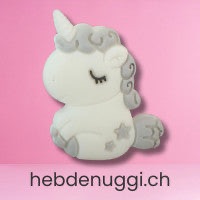 Motivperle Einhorn · grau