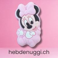 Motivperle Maus mit Schleife · Babyform, blass