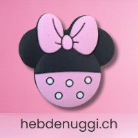 Motivperle Maus mit Schleife · Kopfform, mit Masche, rosa
