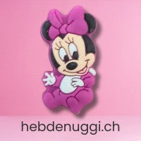 Motivperle Maus mit Schleife · magenta