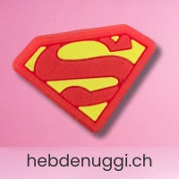 Motivperle Superheld · Emblem, rot